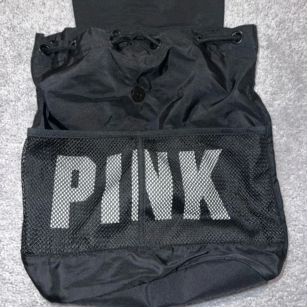 PINK Victoria Secret Black Drawstring Backpack